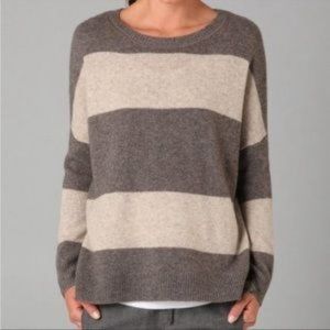 VINCE Rugby Thick Striped Boat Neck Sweater